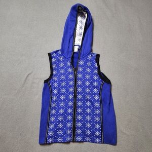 Winter / Christmas theme sweater / Hooded Vest Sz Small